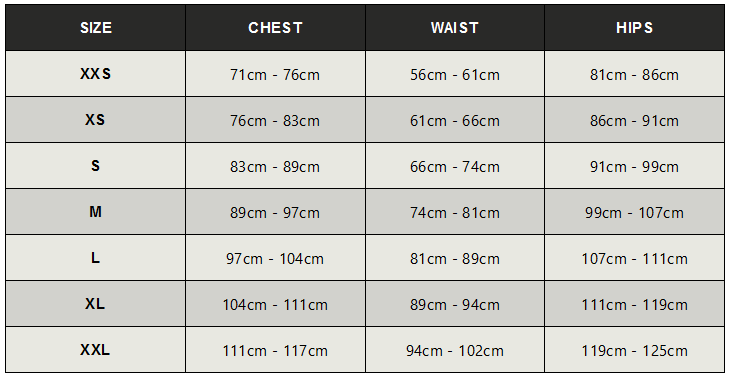 2024 Huub Varman Buoyancy Shorts Size Chart 0 Grentabelle